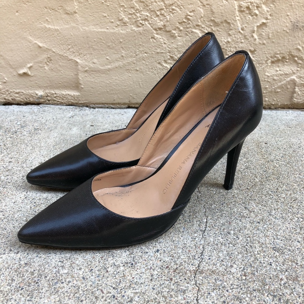 Banana Republic Black Leather Heels